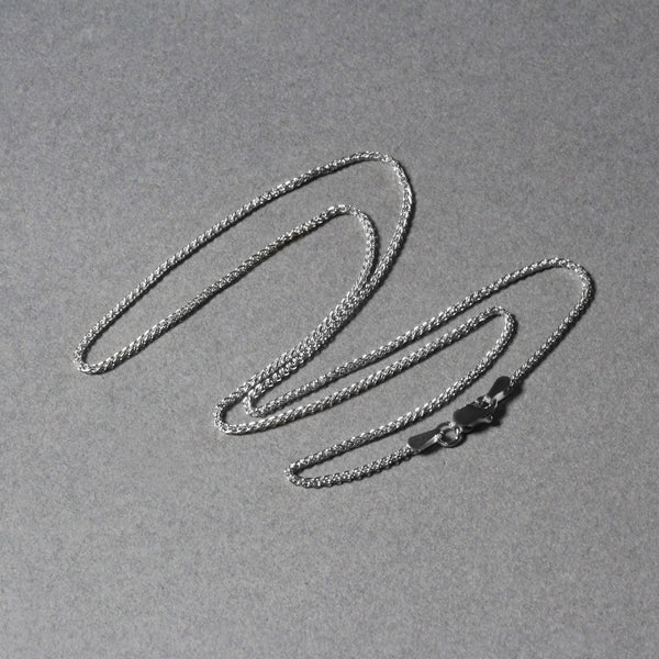 18k White Gold Round Wheat Chain (1.40 mm)