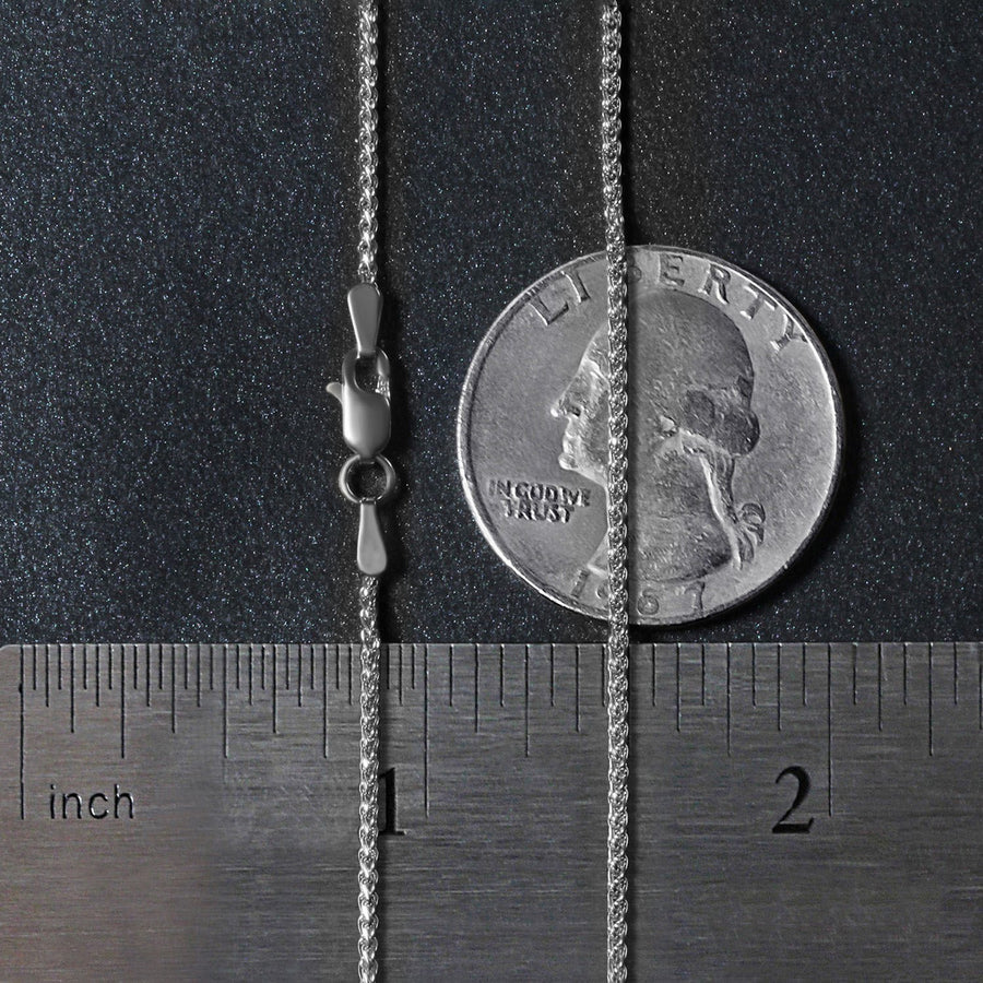 18k White Gold Round Wheat Chain (1.40 mm)
