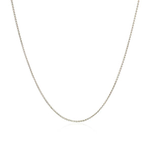 14k White Gold Diamond Cut Round Wheat Chain (0.60 mm)