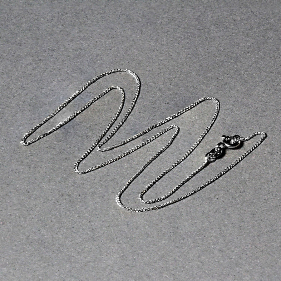 14k White Gold Diamond Cut Round Wheat Chain (0.60 mm)
