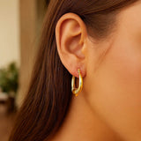 Medium Heart Hoop Earrings in 14K Yellow Gold thumbnail 3