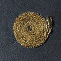 14K yellow gold wheat chain in a slim 1.80 mm braided link pattern