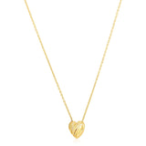 14k Yellow Gold High Polish Scribbles Heart Necklace thumbnail 1