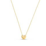 14k Yellow Gold High Polish Scribbles Heart Necklace thumbnail 2