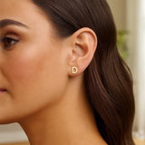 14K Yellow Gold Yours Truly Initial D Stud Earring thumbnail 2