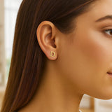 14K Yellow Gold Yours Truly Initial D Stud Earring thumbnail 3