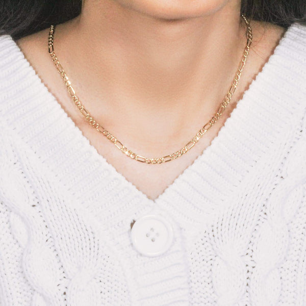 10k Yellow Gold Lite Figaro Chain (3.70 mm)