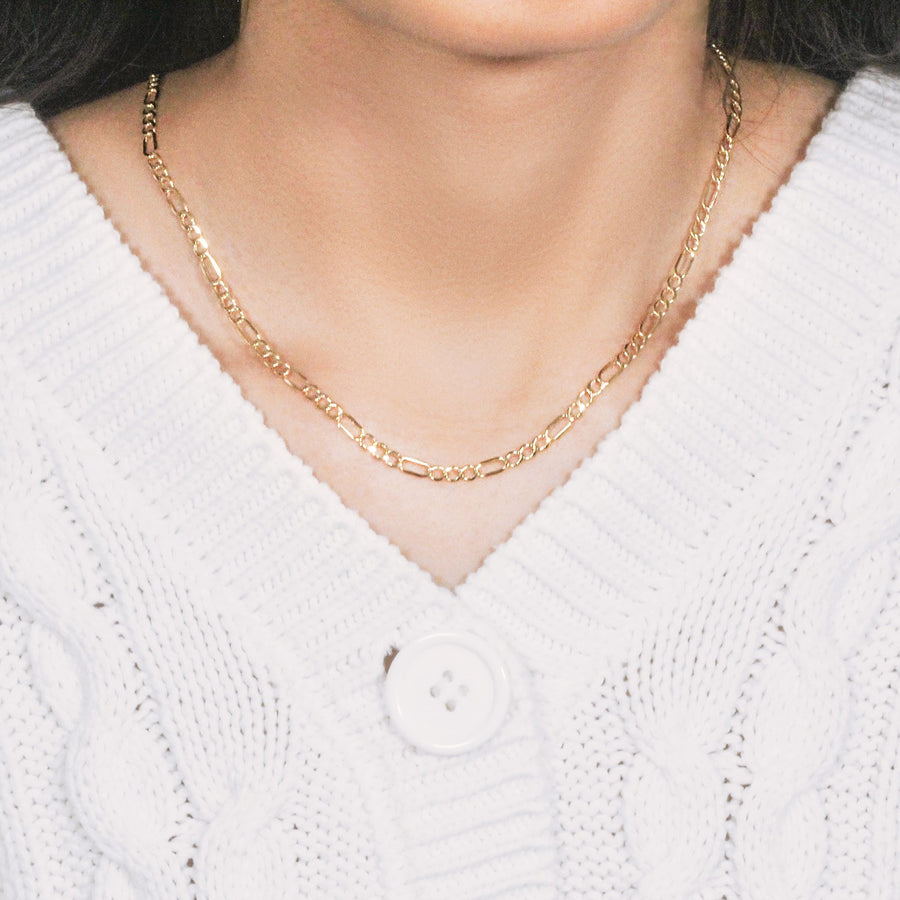 10k Yellow Gold Lite Figaro Chain (3.70 mm)
