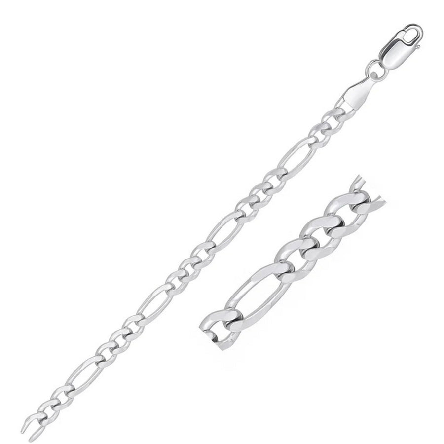14k White Gold Solid Figaro Chain (6.00 mm)