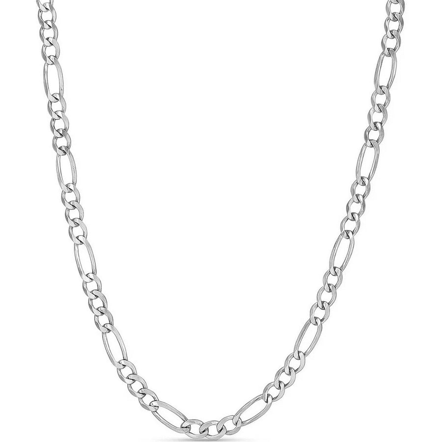 14k White Gold Solid Figaro Chain (6.00 mm)