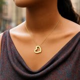 14k Yellow Gold Heart Pendant thumbnail 2