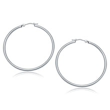 Load image into Gallery viewer, 14k White Gold Polished Hoop Earrings (2x40mm)