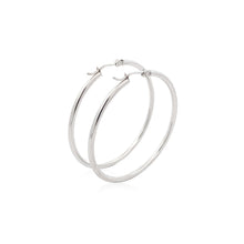 Load image into Gallery viewer, 14k White Gold Polished Hoop Earrings (2x40mm)