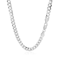 14k White Gold Solid Curb Chain (5.70 mm)