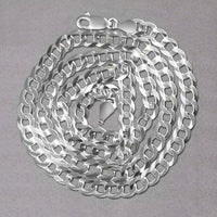 14k White Gold Solid Curb Chain (5.70 mm)