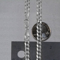 14k White Gold Solid Curb Chain (5.70 mm)