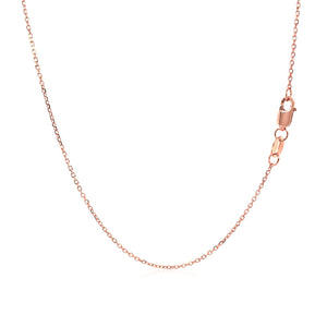 Diamond Cut Cable Link Chain in Rose Gold (0.87 mm)