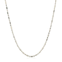 14k White Gold Diamond-Cut Alternating Bead Chain (1.30 mm)