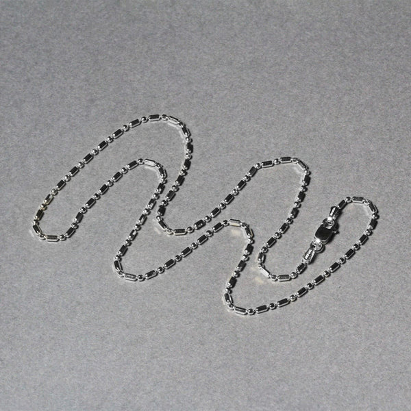 14k White Gold Diamond-Cut Alternating Bead Chain (1.30 mm)