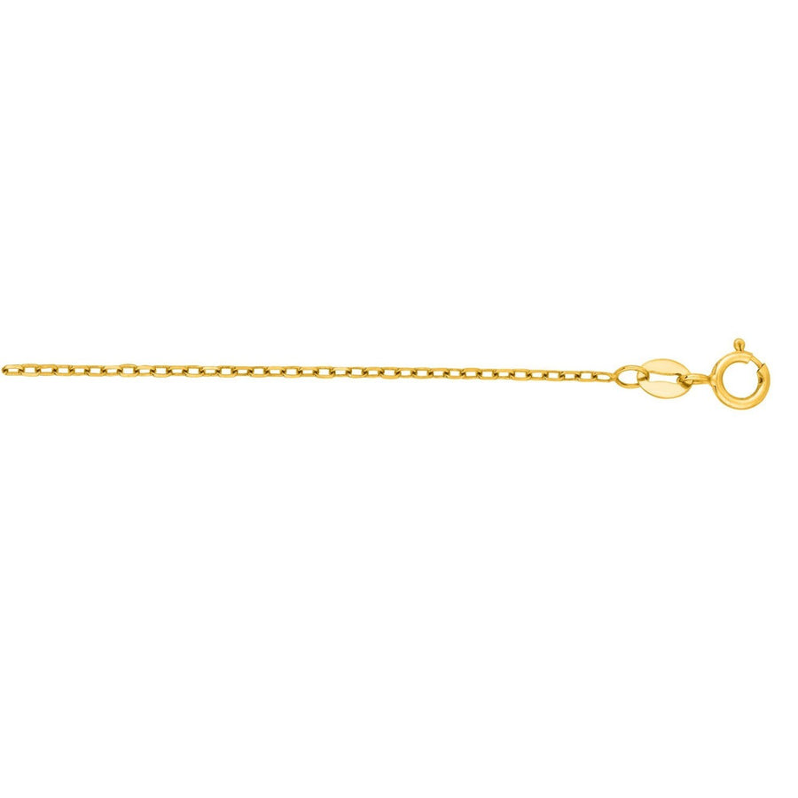 14k Yellow Gold Faceted Cable Link Chain (1.2 mm)