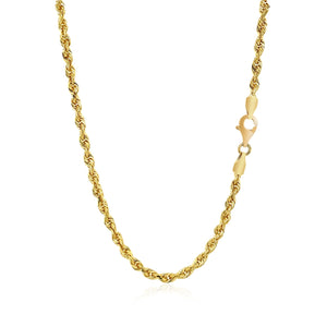 14k Yellow Gold Solid Diamond Cut Rope Chain (3.00 mm)