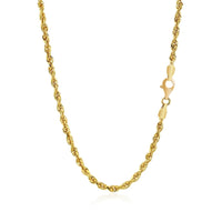 14k Yellow Gold Solid Diamond Cut Rope Chain (3.00 mm)