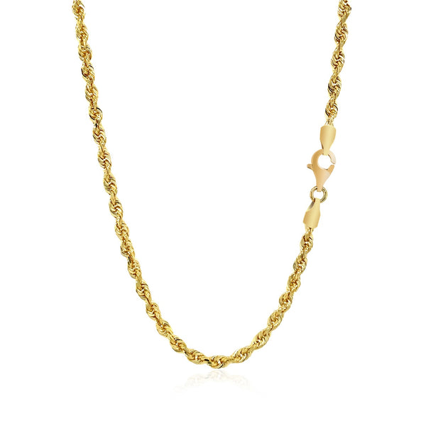 14k Yellow Gold Solid Diamond Cut Rope Chain (3.00 mm)