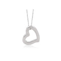 14K white gold heart pendant with polished rounded face and centered bail