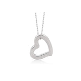 14K white gold heart pendant with polished rounded face and centered bail thumbnail 1