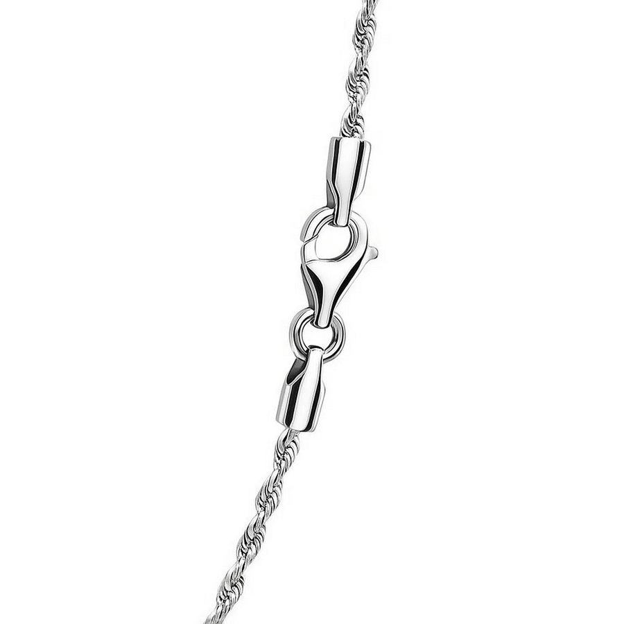 14k White Gold Solid Diamond Cut Rope Chain (1.60 mm)