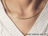 14k Yellow Gold Classic Omega Style Necklace (2.00 mm) thumbnail 4