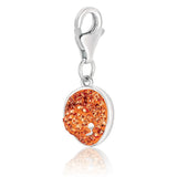 Sterling Silver Charm Studded with Citrine Tone Crystal Embellishments thumbnail 1