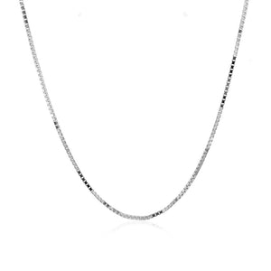 10k White Gold Classic Box Chain (0.94 mm)