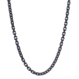 Sterling Silver Black Ruthenium Plated Oval Link Chain (5.60 mm) thumbnail 2