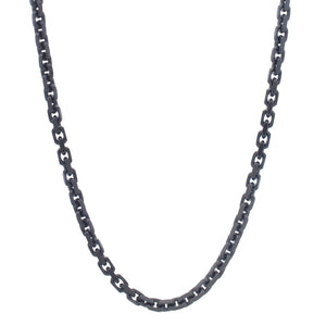 Sterling Silver Black Ruthenium Plated Oval Link Chain (5.60 mm)