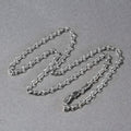 14K white gold oval rolo chain with 3.2mm connected links