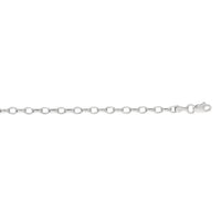 3.2mm 14k White Gold Oval Rolo Chain (3.20 mm)