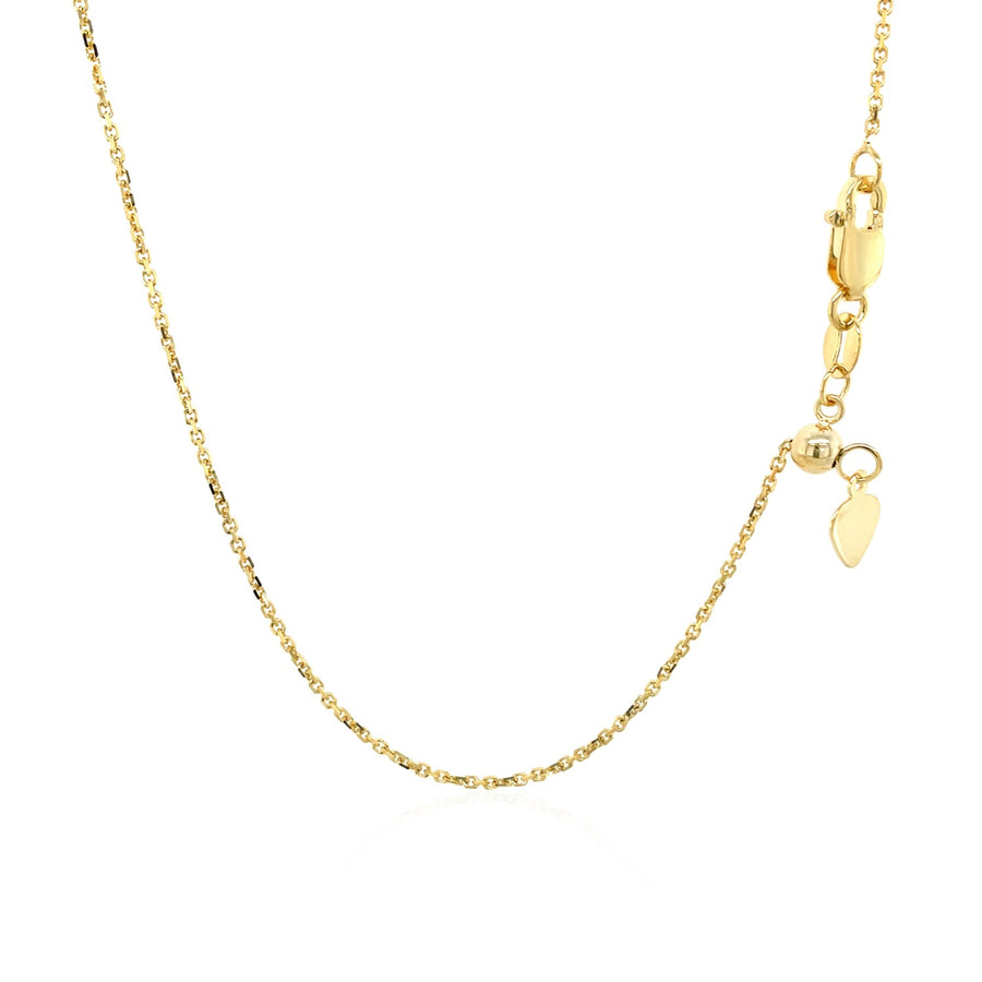 10k Yellow Gold Adjustable Cable Chain (1.10 mm)