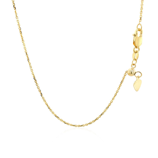 10k Yellow Gold Adjustable Cable Chain (1.10 mm)