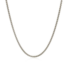 Load image into Gallery viewer, Sterling Silver Rhodium Plated Wheat Chain (1.30 mm)