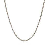 Sterling Silver Rhodium Plated Wheat Chain (1.30 mm)