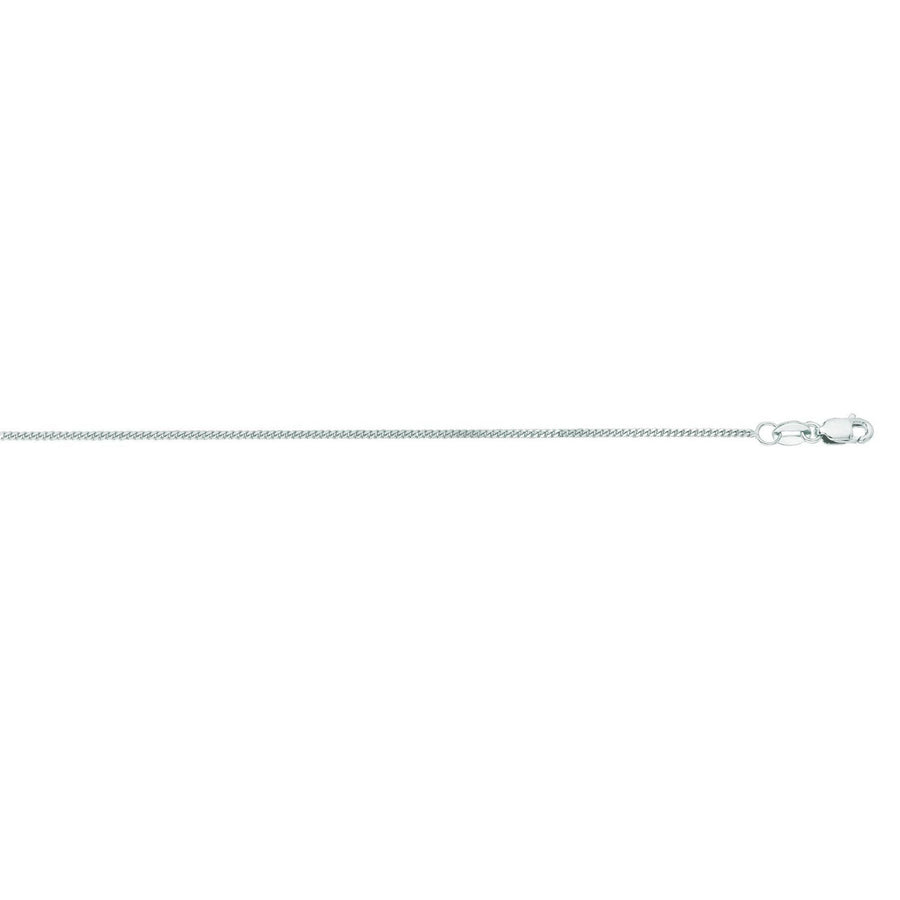 14k White Gold Gourmette Chain 1.0mm (1.00 mm)