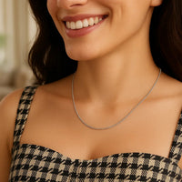 14k White Gold Gourmette Chain 1.0mm (1.00 mm)