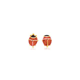 14K Yellow Gold Petite Enamel Lady Bug Stud Earrings thumbnail 1