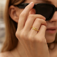 14k Yellow Gold Infinity Ring in High Polish