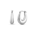 925 sterling silver puffed graduated hoop earrings with polished finish