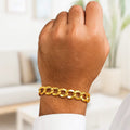 14K yellow gold curb chain bracelet with 10.00 mm solid links