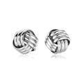 Sterling silver 925 petite three strand love knot ring with woven bands