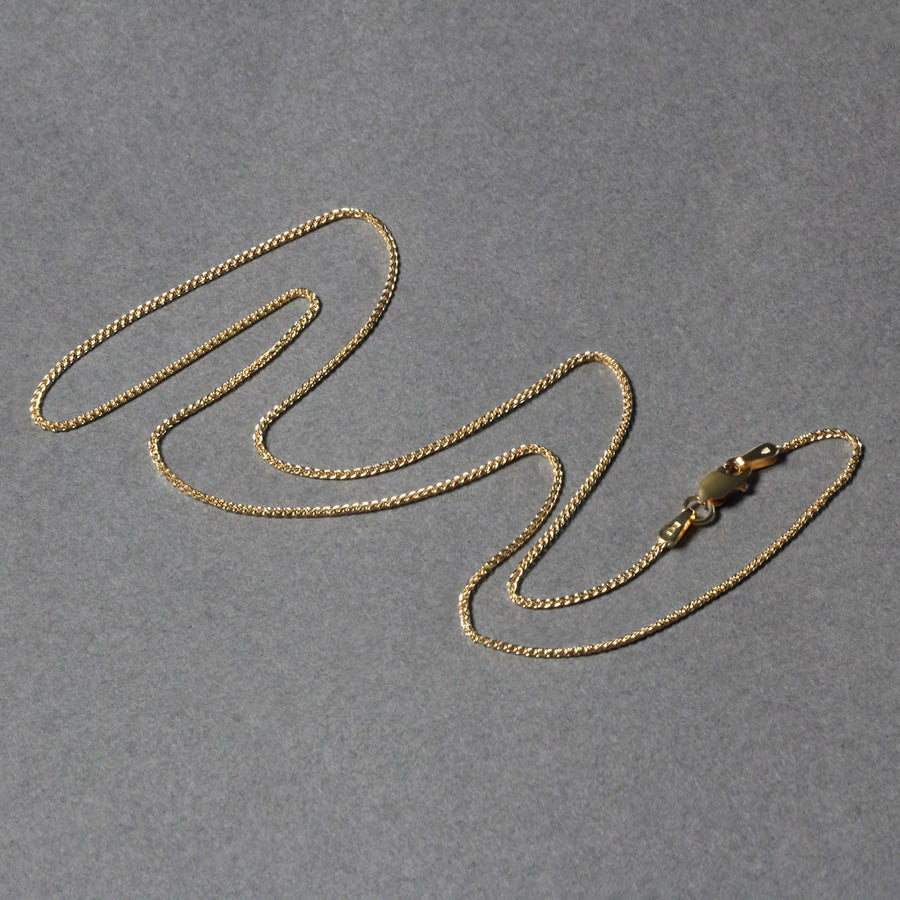 14k Yellow Gold Diamond Cut Round Wheat Chain (1.00 mm)