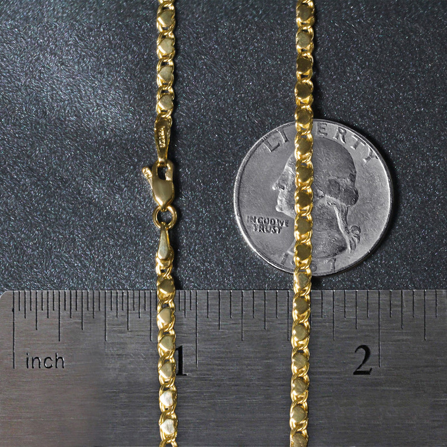 14k Yellow Gold Heart Chain (3.00 mm)
